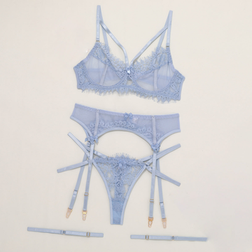 The Cornflower Blue Embroidery Pact: How AURAVEIL, as a Lingerie Manufacturer, Transforms Eyelash Lace Sets into Bodily Blues Poems